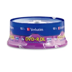 Verbatim DVD+R DL 8.5GB 8X 15-Pack Spindle