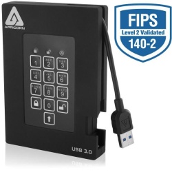 512GB Apricorn Aegis Padlock Fortress External Solid State Drive - Black