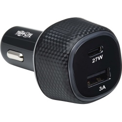 Tripp Lite Dual-Port USB Type C to USB Type A Car Charger with 39W Charging - Black