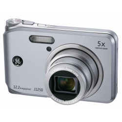 GE J1250 12.2 Megapixel Digital Camera, 5X Optical Zoom, Panorama (Silver)