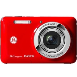 GE J1458W 14.1 Megapixel Red Digital Camera, 5X Optical Zoom 2.7-inch Screen