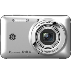 GE J1458W 14.1 Megapixel Silver Digital Camera, 5X Optical Zoom, 2.7-inch Screen