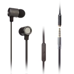 GEEQ Black Flat-cable Metal Noise-isolating Earphone with Microphone