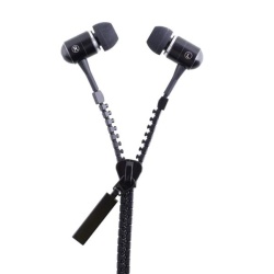 GEEQ Black Zip-Style Noise-isolating Earphone with Microphone