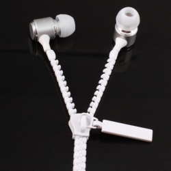 GEEQ White Zip-Style Noise-isolating Earphone with Microphone