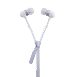 GEEQ Ice White Zip-Style Noise-isolating Earphone with Microphone