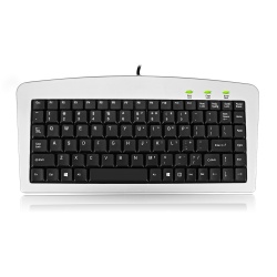 Adesso Keyboard USB PS2 Mini Keyboard - Silver,Black - US English Layout