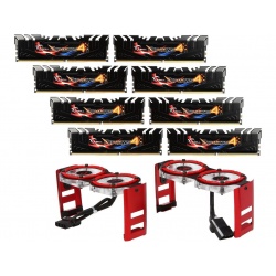 128GB G.Skill Ripjaws 4 DDR4 2800MHz PC4-22400 Memory Kit (8x 16GB) Black w/ Active Fans