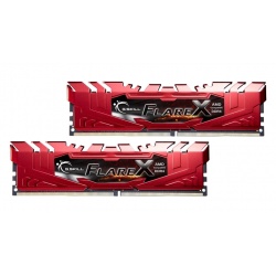 16GB G.Skill Flare X DDR4 2400MHz PC4-19200 for AMD Ryzen CL16 Dual Channel Kit (2x8GB) Red Heatsinks