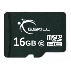 16GB G.Skill microSDHC CL10 memory card with SD adapter