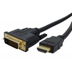 HDMI Male to DVI-D Male Adapter Cable (1.8m / 6 ft) Black Gold Plated