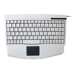 Adesso Mini Touch USB QWERTY Keyboard - With Touch Pad - White