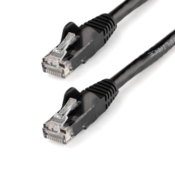 StarTech.com 1m CAT6 Ethernet Cable - Black CAT 6 Gigabit Ethernet Wire -650MHz 100W PoE RJ45 UTP Network/Patch Cord Snagless w/Strain Relief Fluke Tested/Wiring is UL Certified/TIA