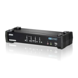 ATEN 4-Port USB DVI Dual Link KVM Switch with Audio & USB 2.0 Hub (KVM cables included)