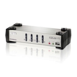 ATEN 4-Port USB - PS/2 VGA KVM Switch with Audio & USB 2.0 Hub (KVM Cables included)