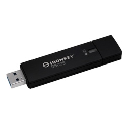 Kingston Technology IronKey D500S USB flash drive 8 GB USB Type-A 3.2 Gen 1 (3.1 Gen 1) Black