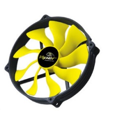 Akasa 14cm Viper R Fan Computer case Black, Yellow