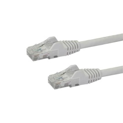 StarTech.com 50cm CAT6 Ethernet Cable - White CAT 6 Gigabit Ethernet Wire -650MHz 100W PoE RJ45 UTP Network/Patch Cord Snagless w/Strain Relief Fluke Tested/Wiring is UL Certified/TIA