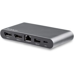 StarTech.com USB C Dock - 4K Dual Monitor DisplayPort - Mini Laptop Docking Station - 100W Power Delivery Passthrough - GbE, 2-Port USB-A Hub - USB Type-C Multiport Adapter - 3.3' Cable