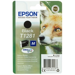 Epson Fox Singlepack Black T1281 DURABrite Ultra Ink