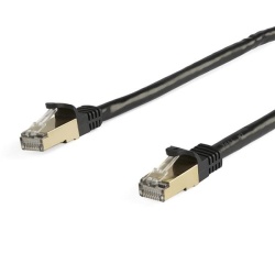 StarTech.com 5m CAT6a Ethernet Cable - 10 Gigabit Shielded Snagless RJ45 100W PoE Patch Cord - 10GbE STP Network Cable w/Strain Relief - Black Fluke Tested/Wiring is UL Certified/TIA
