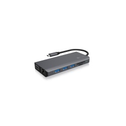 ICY BOX IB-DK4070-CPD Wired USB 3.2 Gen 1 (3.1 Gen 1) Type-C Anthracite, Black