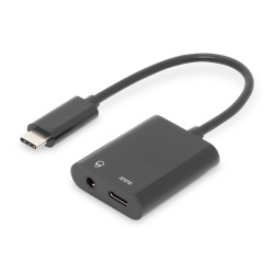 Digitus USB Type-C™ adapter / converter, Type-C™ to USB Type-C™ + 3.5mm stereo