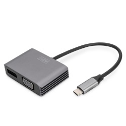 Digitus USB Type-C™ 4K 2-in-1 DisplayPort + VGA Graphics Adapter