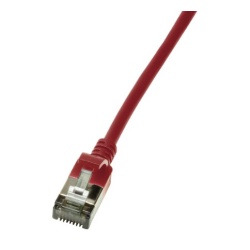 LogiLink Slim U/FTP networking cable Red 0.3 m Cat6a U/FTP (STP)