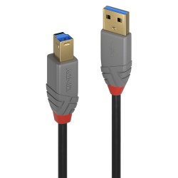Lindy 5m USB 3.2 Type A to B Cable, 5Gbps, Anthra Line