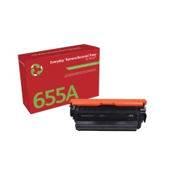 Everyday Remanufactured Everyday™ Black Remanufactured Toner by Xerox compatible with HP 655A (CF450A), Standard capacity