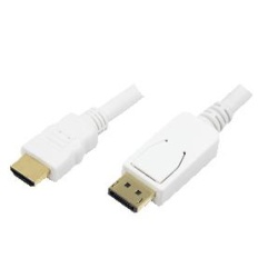 LogiLink 2m, HDMI-DP DisplayPort White