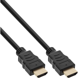 InLine High Speed HDMI Cable with Ethernet, M/M, black, golden contacts, 2m