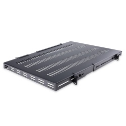 StarTech.com 1U 4-Post Adjustable Vented Server Rack Mount Shelf - 330lbs(150 kg) - 19.5 to 38in Adjustable Mounting Depth Universal Tray for 19