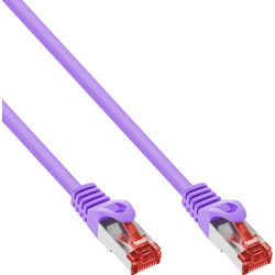 InLine Patch Cable S/FTP PiMF Cat.6 250MHz PVC copper purple 1m