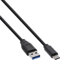 InLine USB 3.2 Gen.1x2 Cable, USB-C male / USB-A male, black, 2m