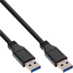 InLine USB 3.2 Gen.1 Cable Type A male / A male, black, 1m
