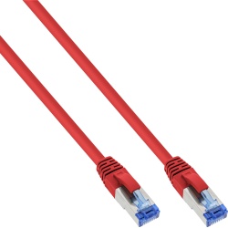 InLine Patch Cable S/FTP PiMF Cat.6A halogen free 500MHz red 0.5m