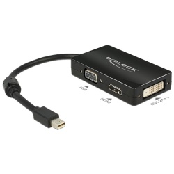 DeLOCK 0.16m DisplayPort/VGA + HDMI + DVI Mini DisplayPort VGA (D-Sub)+ HDMI + DVI Black