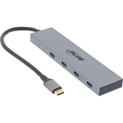 InLine USB 3.2 Gen.2 Hub (10Gb/s), 4 port USB-C, OTG, aluminium housing