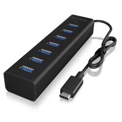 ICY BOX IB-HUB1700-C3 interface hub USB 3.2 Gen 1 (3.1 Gen 1) Type-C 5000 Mbit/s Black