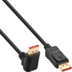 InLine DisplayPort 1.4 cable, 8K4K, upward angled, black/gold, 2m