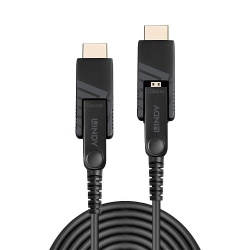 Lindy 10m Fibre Optic Hybrid Micro-HDMI 18G Cable with Detachable HDMI and DVI Connectors