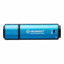 Kingston Technology IronKey VP50 USB flash drive 32 GB USB Type-C 3.2 Gen 1 (3.1 Gen 1) Black, Blue