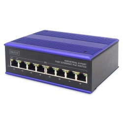 ASSMANN Electronic DN-650108 network switch Fast Ethernet (10/100) Power over Ethernet (PoE) Black, Blue