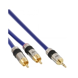 InLine 4043718032006 audio cable 2 m 2 x RCA 3.5mm Blue