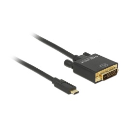 DeLOCK 1m, USB-C/DVI 24+1 USB graphics adapter 3840 x 2160 pixels Black