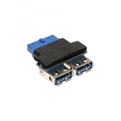 InLine 33444I 2x USB A USB 3.0 (19pin) Black, Blue