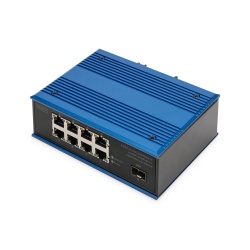 Digitus 8 Port Gigabit Ethernet Network PoE Switch, Industrial, Unmanaged, 1 SFP Uplink