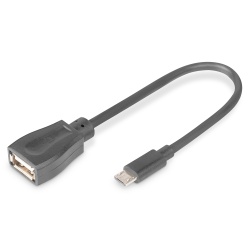 Digitus USB adapter cable, OTG, micro B - USB A type